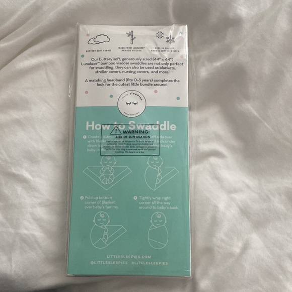 Little Sleepies Heather Mauve Swaddle Blanket & Headband Bow Set - Picture 7 of 8